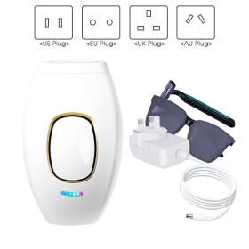 Hair Removal Instrument Mini Portable Face Leg Back Bikini Hair Removal Machine From Home Painless Permanent (Option: UK-White)