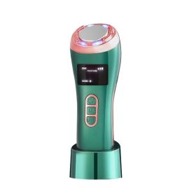Radiofrecuencia Facial EMS Mesotherapy RF Radio Frequency Skin Tightening Rejuvenation Face Massager Neck Lifting Beauty Kit (Color: Green)