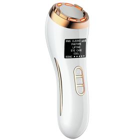 Radiofrecuencia Facial EMS Mesotherapy RF Radio Frequency Skin Tightening Rejuvenation Face Massager Neck Lifting Beauty Kit (Color: White)