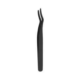 Stainless Steel Eyelash Curler Aid Tweezers (Color: Black)