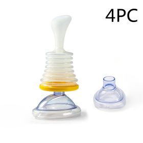 Breathing Trainer Asphyxiation Emergency Rescue Mask Artificial Heart And Lung Device (Option: Transparent yellow 4PC-Breathing trainer-S)