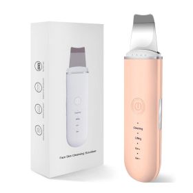 Ultrasonic Facial Skin Scrubber Deep Facial Cleaning Machine Removal Dirt Blackhead Face Ultrasonic Skin Scrubber Machine (Color: Pink)