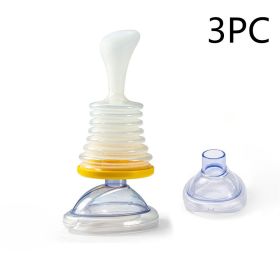 Breathing Trainer Asphyxiation Emergency Rescue Mask Artificial Heart And Lung Device (Option: Transparent yellow 3PC-Breathing trainer-S)