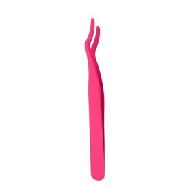 Stainless Steel Eyelash Curler Aid Tweezers (Color: Pink)