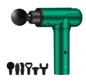 Multi-speed Vibration Fascia Gun Silent Deep Massager (Option: Forest green-US)